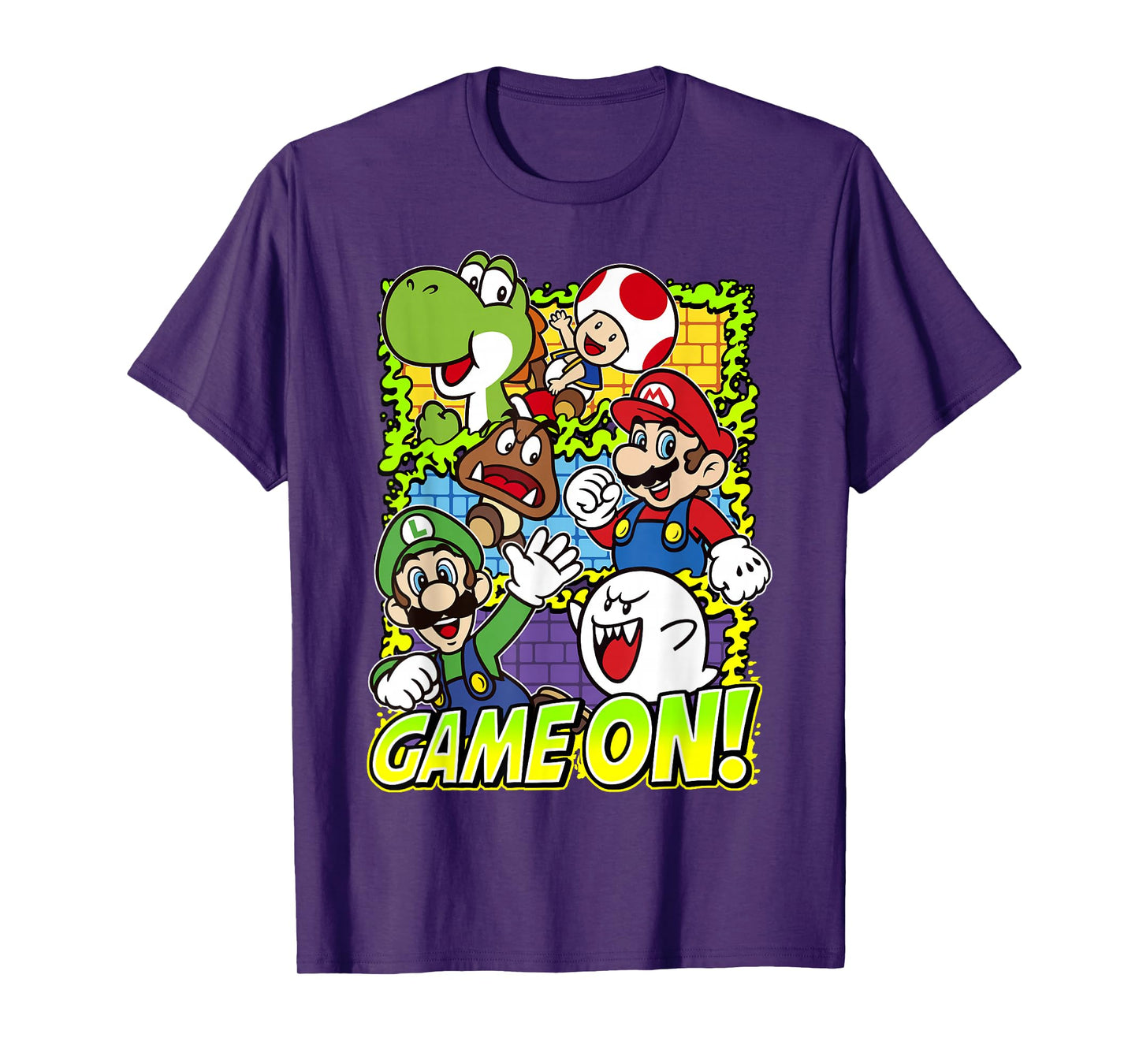 Super Mario Group Shot Game On T-Shirt