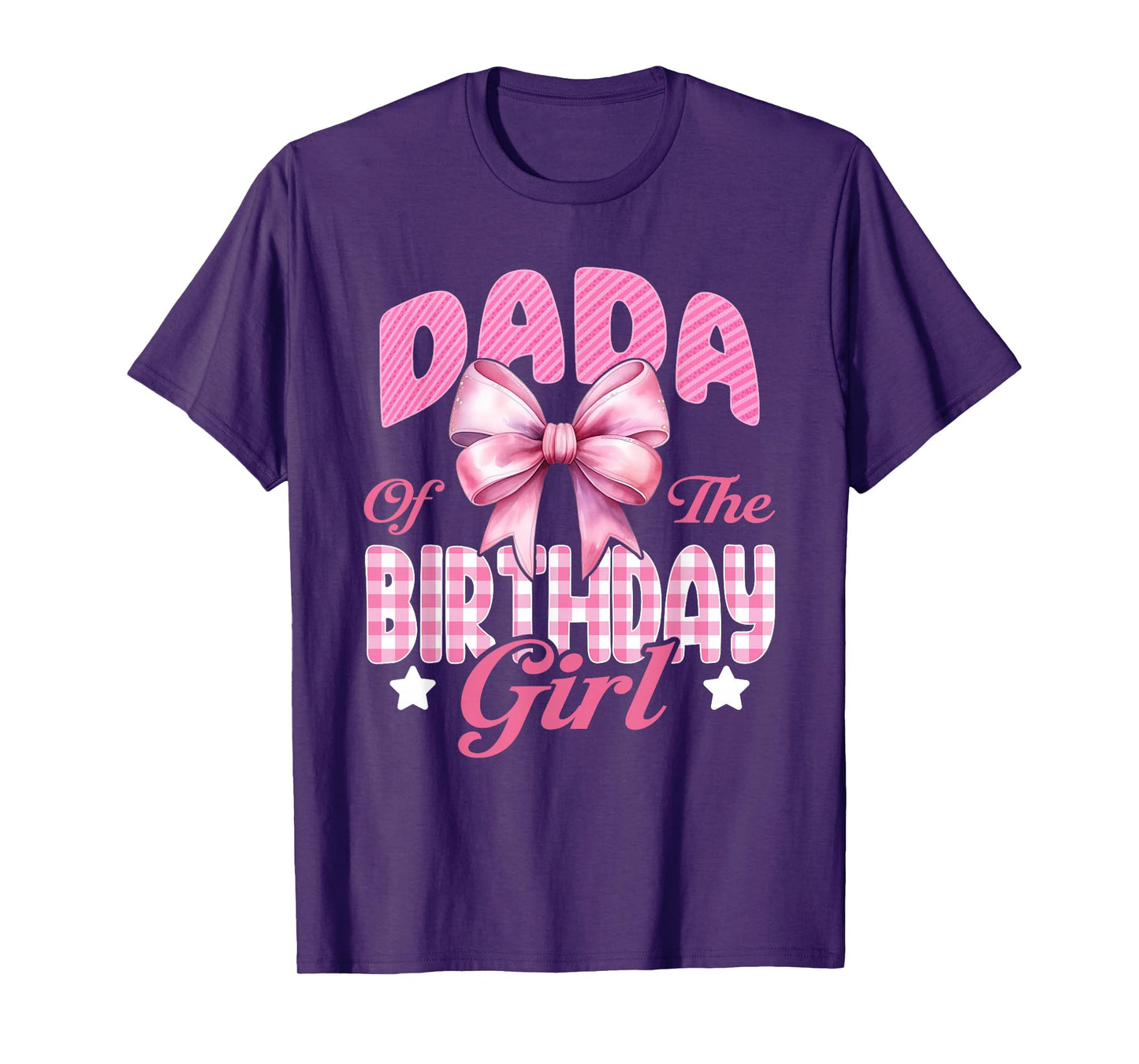 Dada of The Birthday Girl Family Pink Coquette Bow T-Shirt