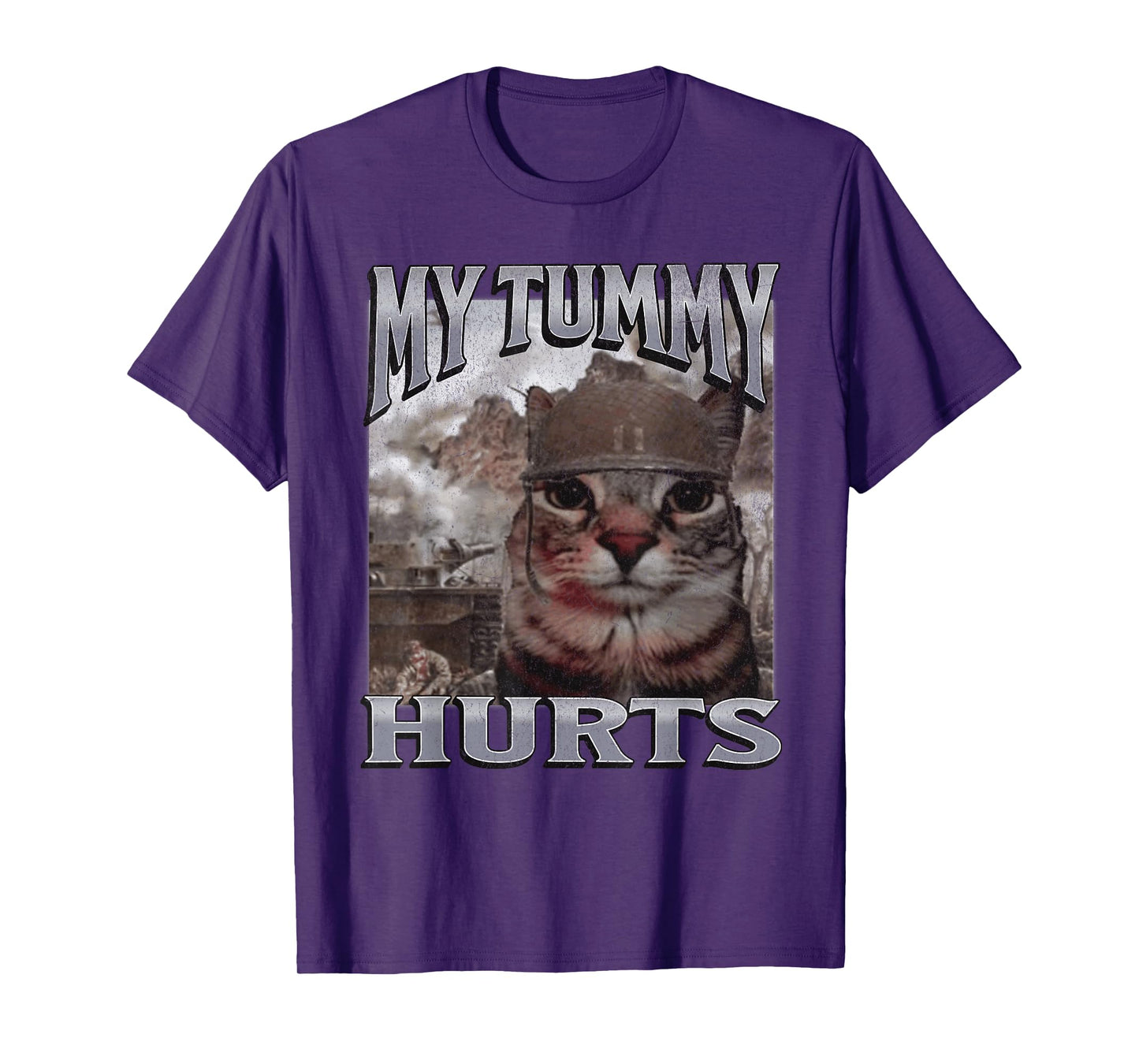 My Tummy Hurts Funny Cat Meme Bootleg Graphic T-Shirt