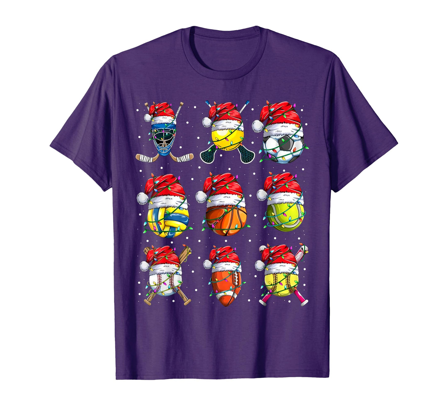 Santa Sports Design For Men Boys Christmas Sport Ball Player T-Shirt