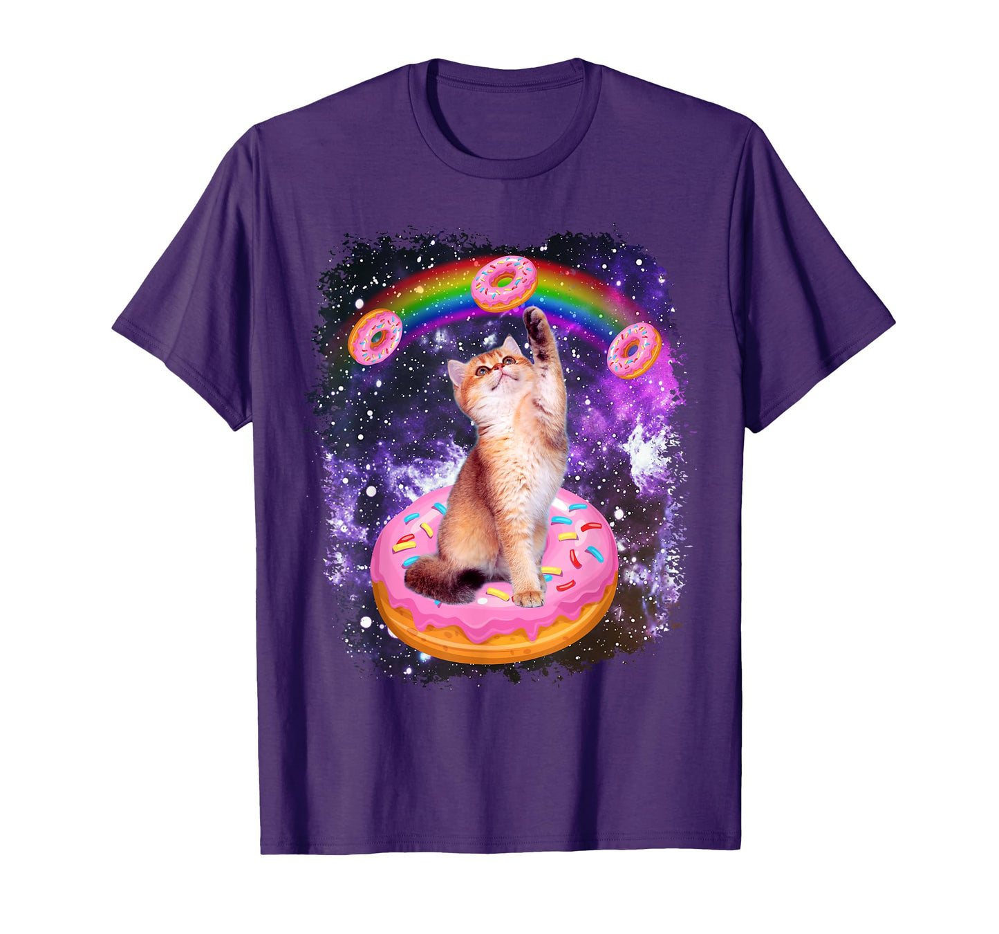 Space Cat Donut Rainbow Cat Galaxy Cute Kitty In Space T-Shirt