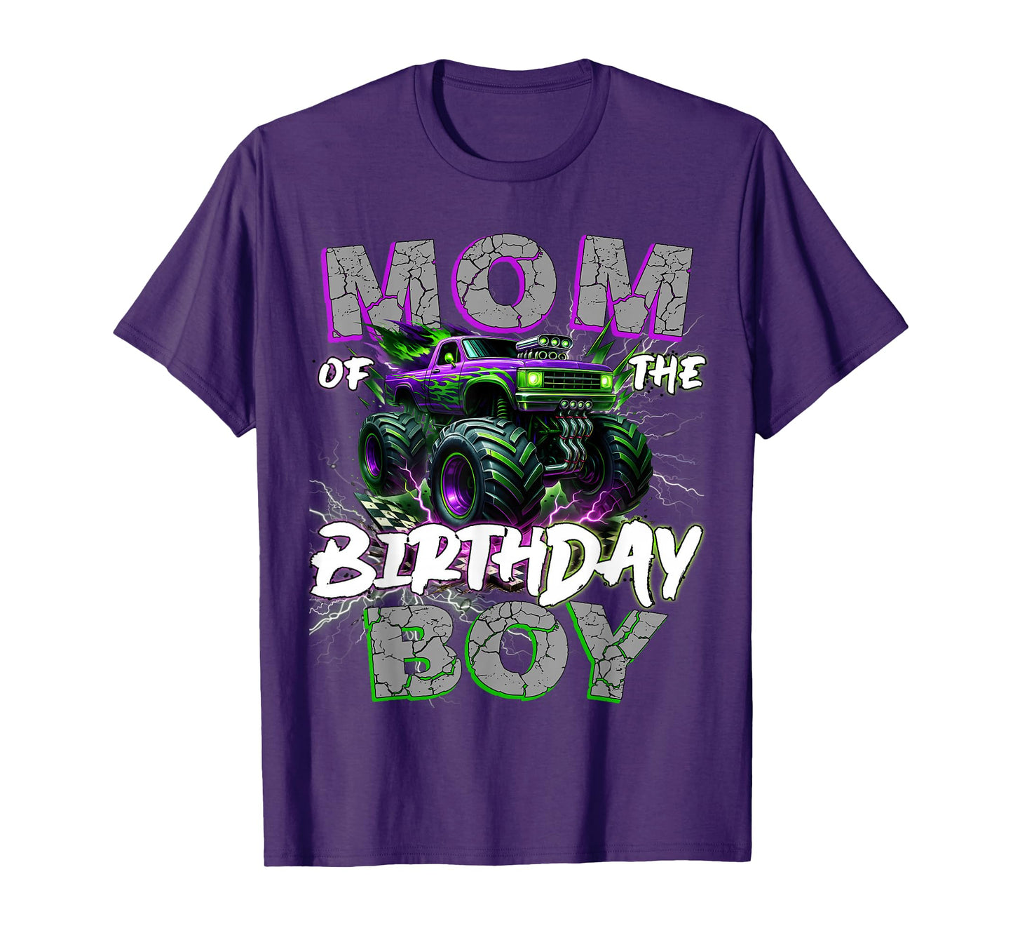Mom Of The Birthday Monster Truck Family Matching Party T-Shirt