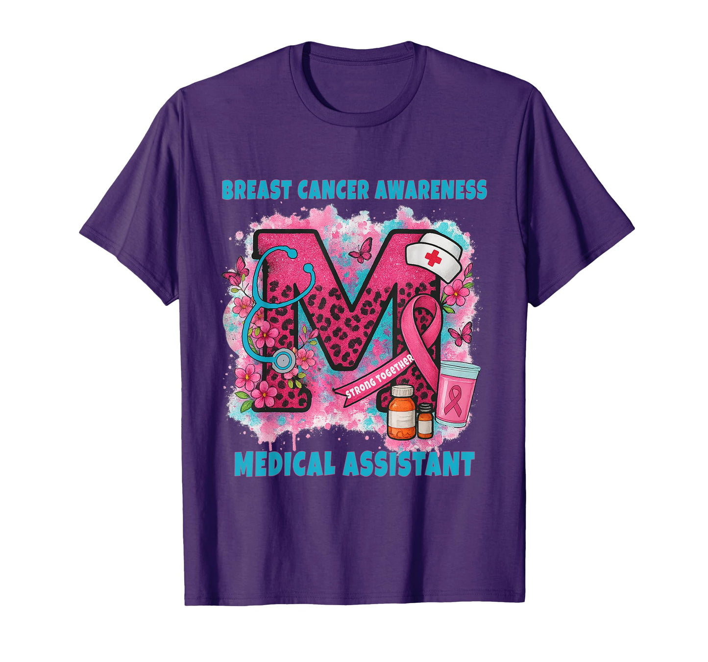 Medical Assistant Pink Ribbon Breast Cancer October T-Shirt