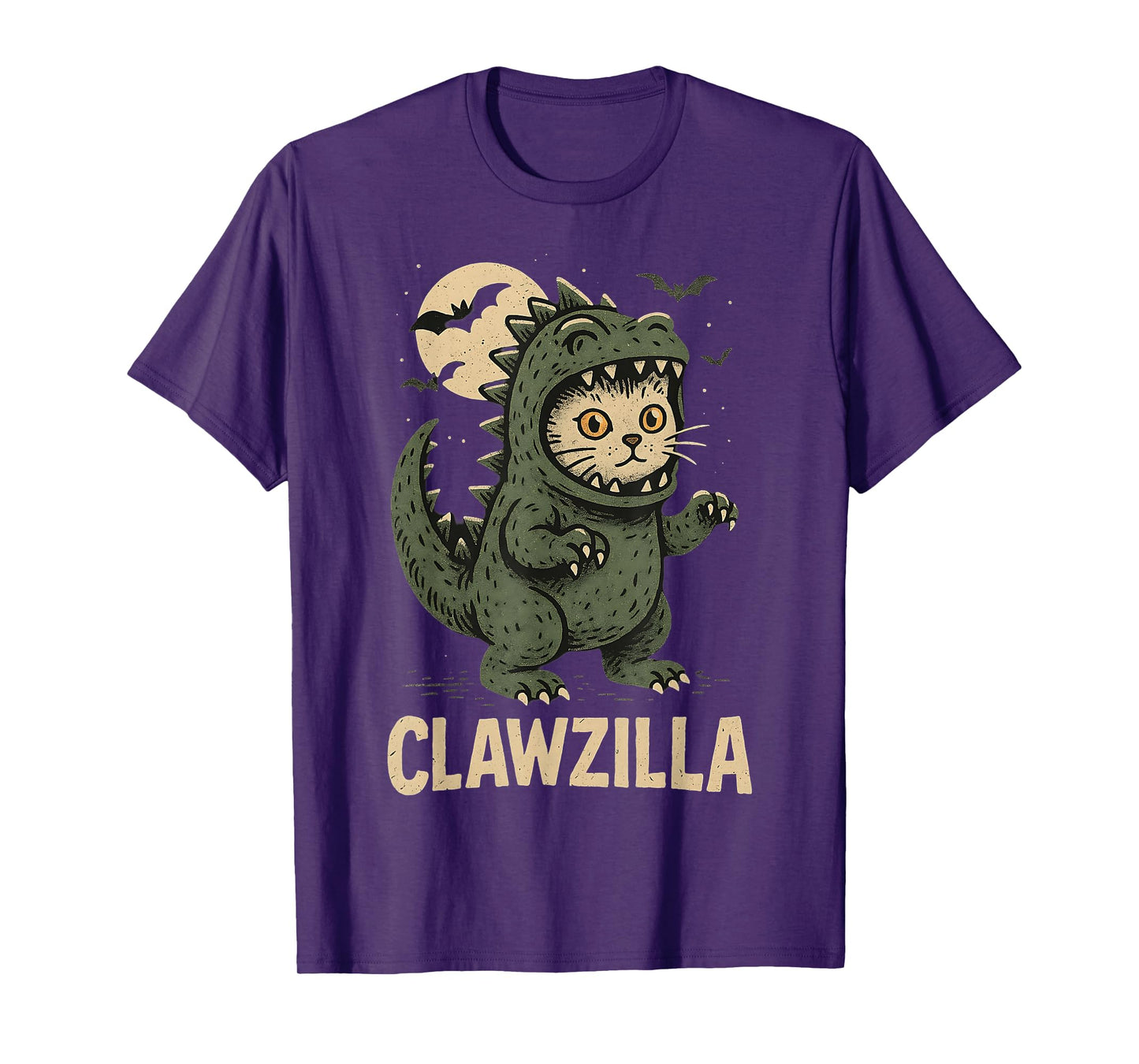 Clawzilla Cute Cat Monster Halloween Pun Funny Graphic T-Shirt