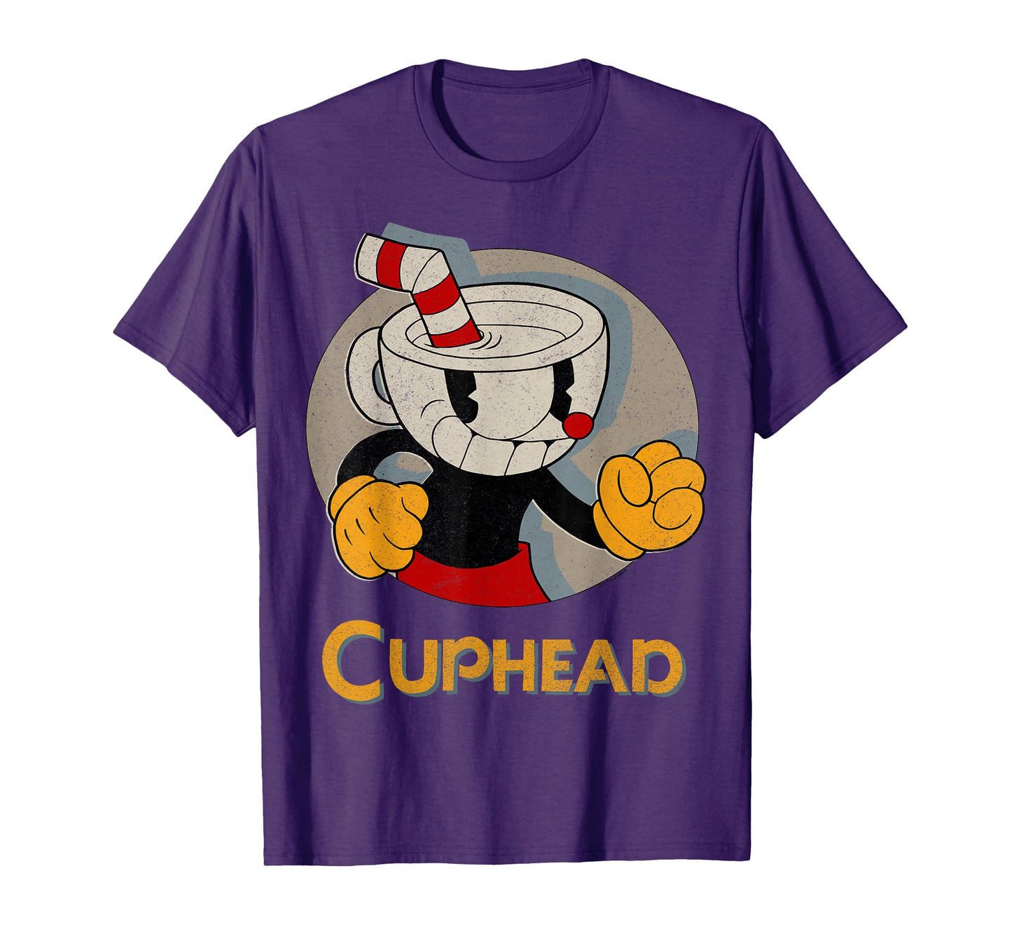 Cuphead Circle Shadow Profile Vintage T-Shirt