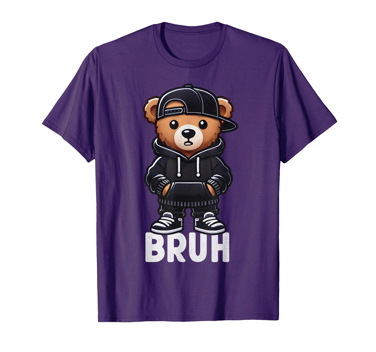 Funny Bruh Meme Hip Hop Teddy Bear Teenager Boys Teen Saying T-Shirt