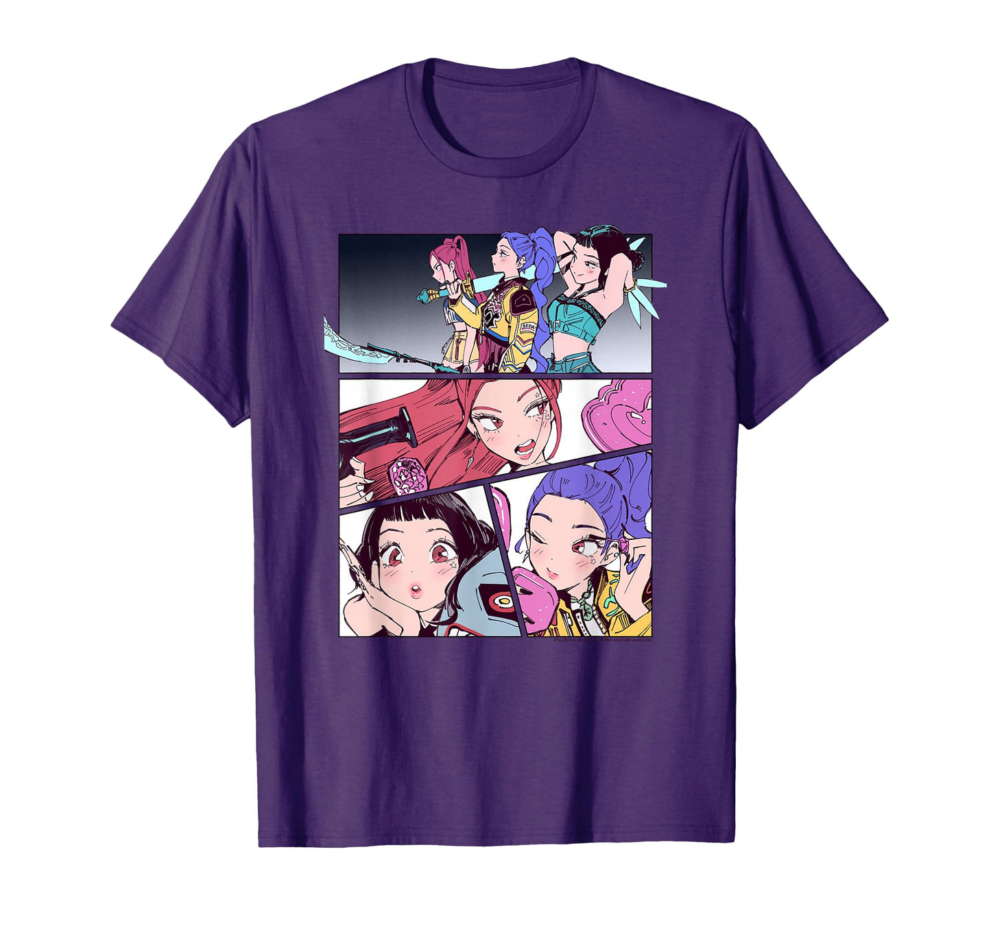 Kpop Demon Hunters Halloween Huntrix Manhwa Panels Poster T-Shirt