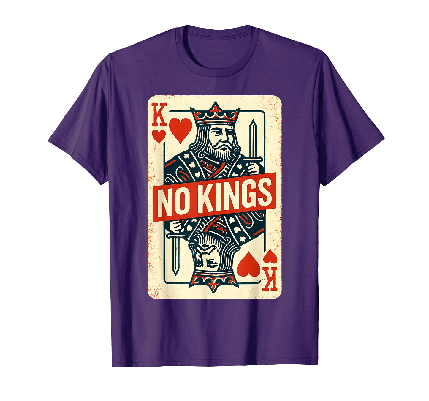 No Kings Playing Card USA Liberty Slogan Patriotic Vintage T-Shirt