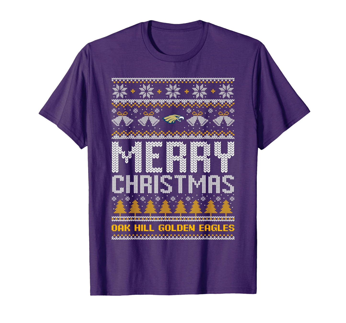 Oak Hill Golden Eagles Logo Merry Christmas Ugly Sweater HS T-Shirt