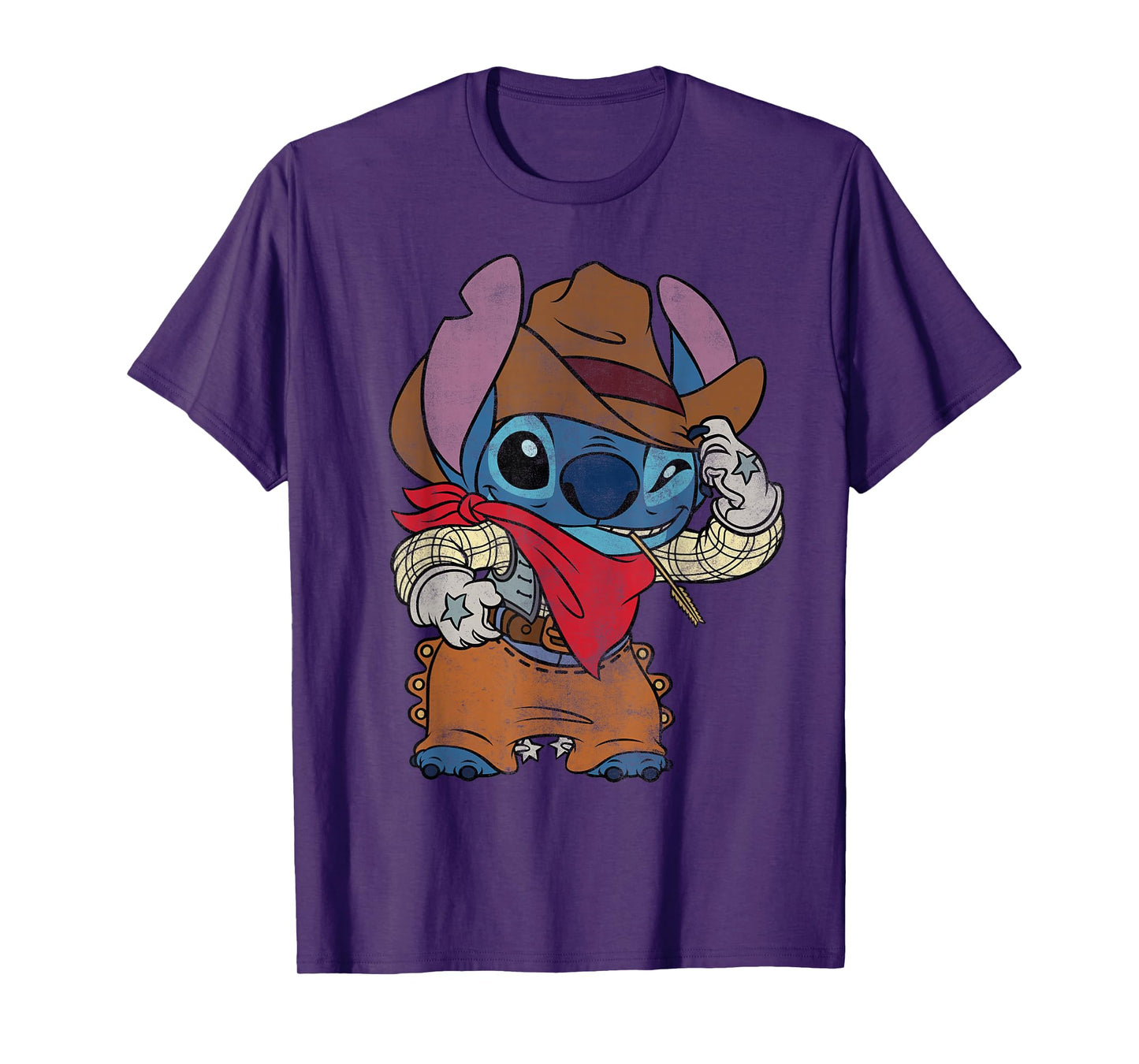 Disney Stitch Cowboy Costume Western Vintage Look T-Shirt