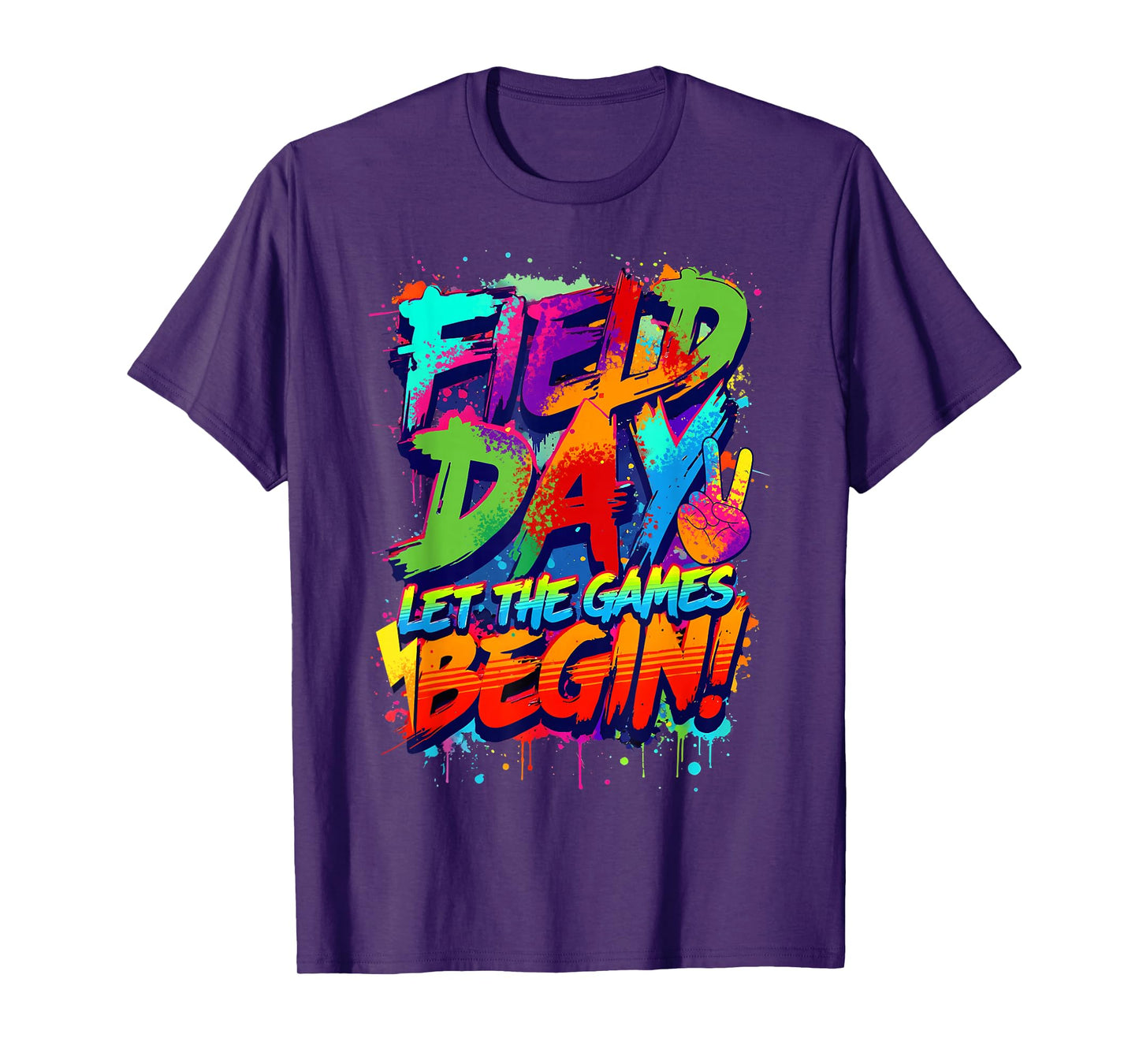 Field Day 2025 Colorful Let The Games Begin Field Trip T-Shirt