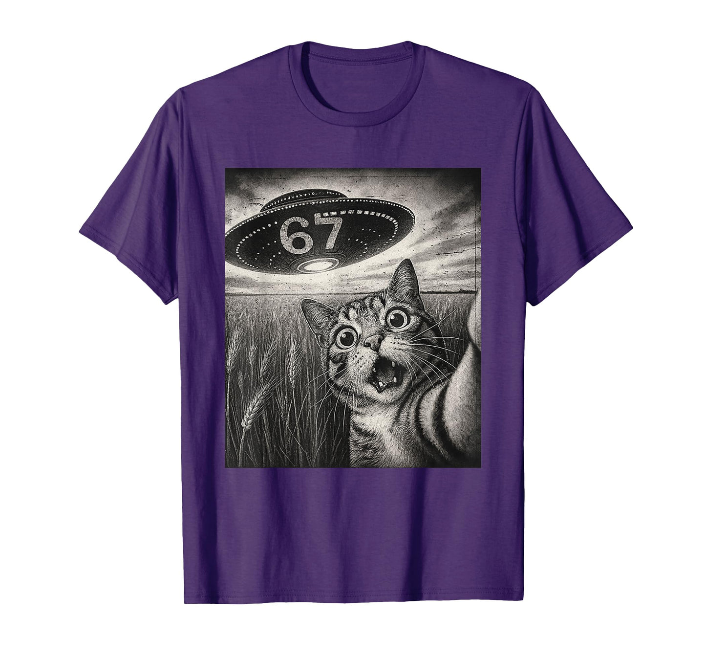 67 Meme Cat Selfie UFO T-Shirt