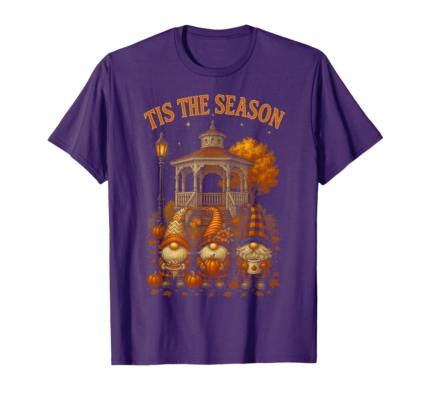 HUGvyn Fall Tis The Season Gnome Pumpkin Autumn Thanksgiving T-Shirt