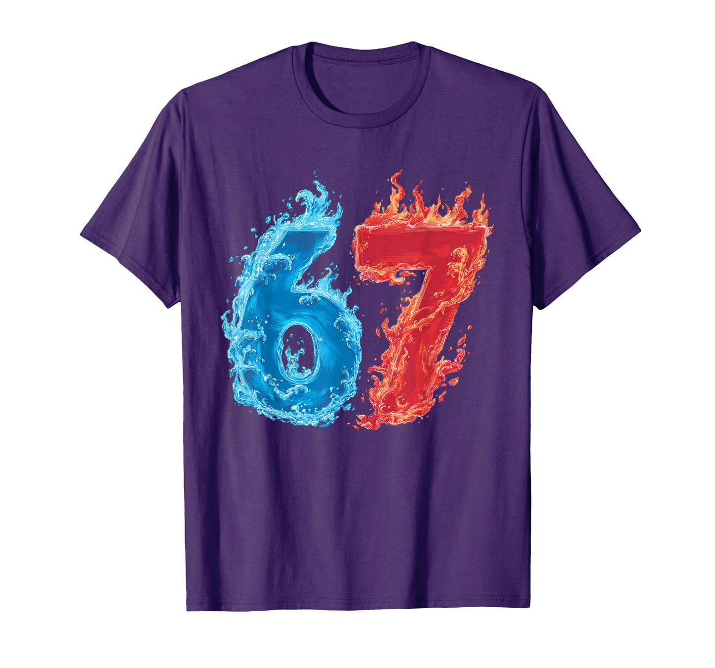 67 Water and Fire Six Seven | Gen Alpha Slang | Meme T-Shirt