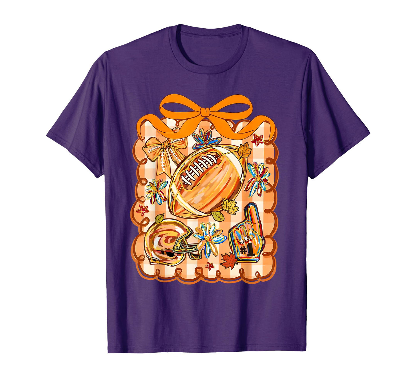 Coquette Bow American Football Game Day Thanksgiving Helmet T-Shirt