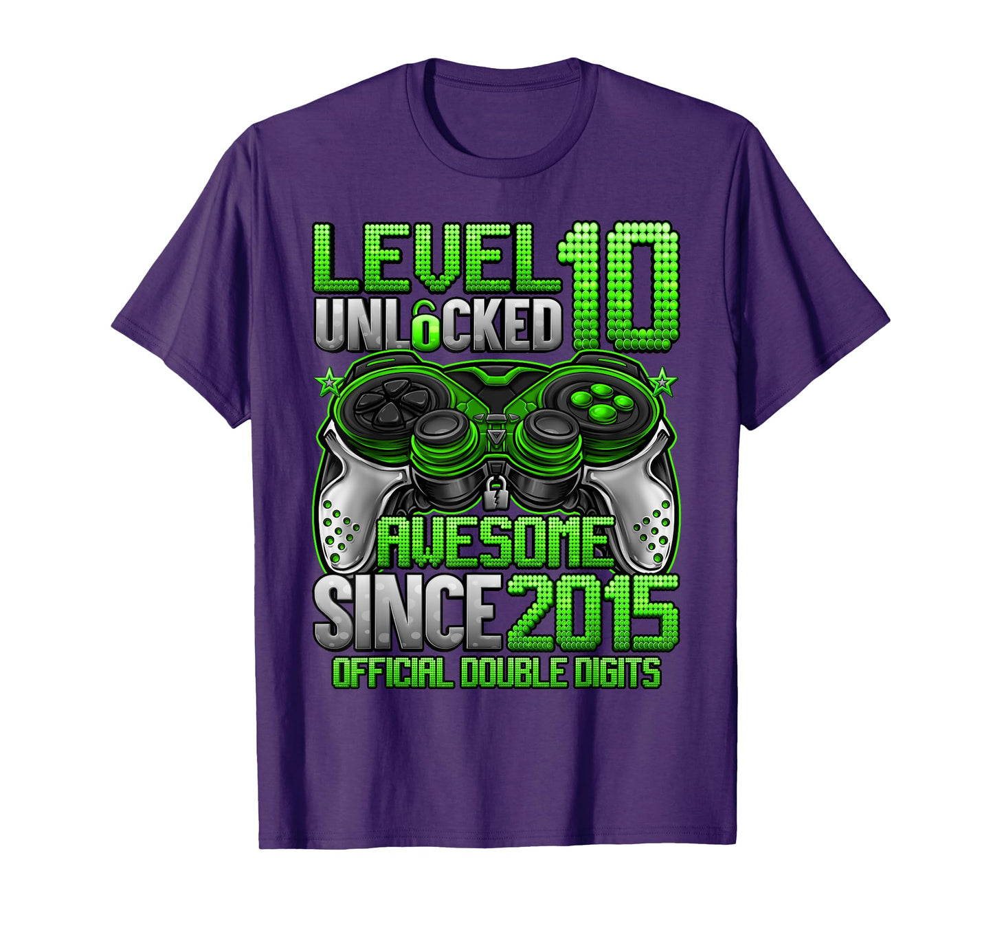 Official Double Digits Level 10 Unlocked 10th Birthday Boy T-Shirt