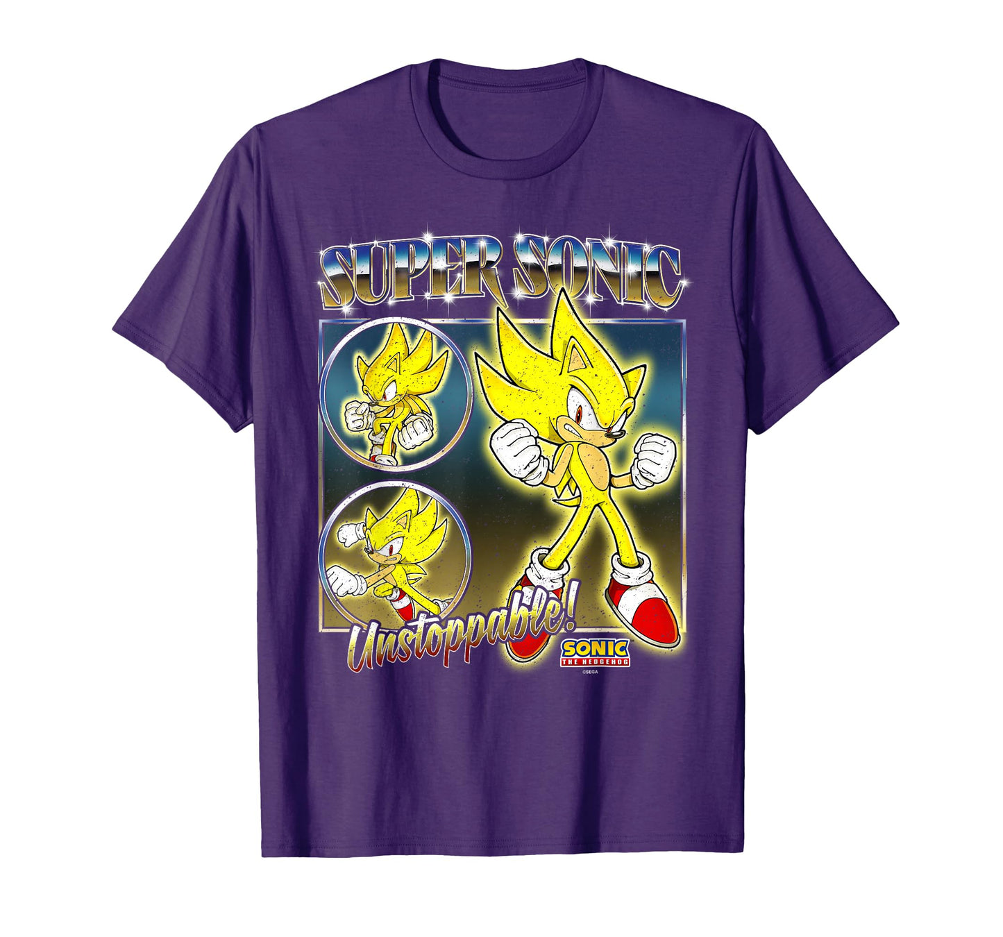 Sonic The Hedgehog Super Sonic Unstoppable! Distressed T-Shirt