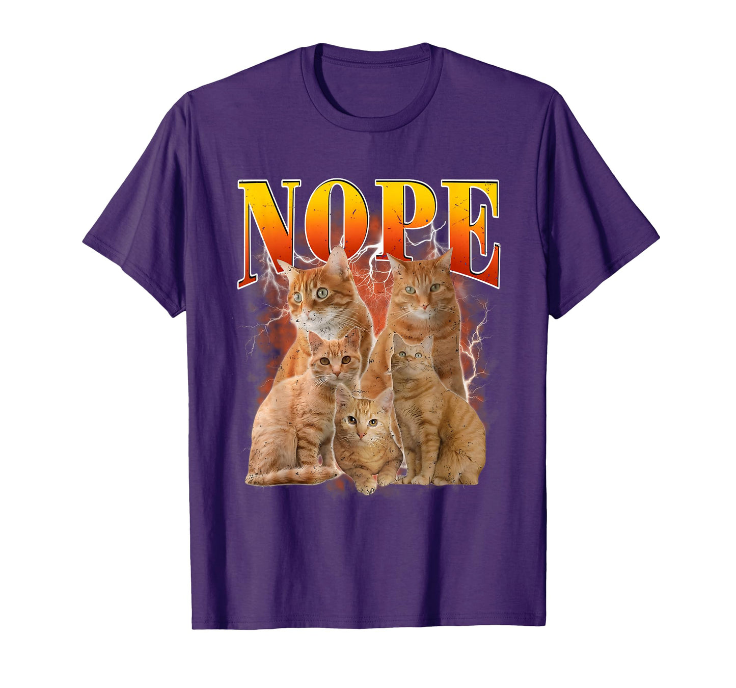Funny Nope Cat Shirt Vintage Bootleg Pet Lover Men Women T-Shirt