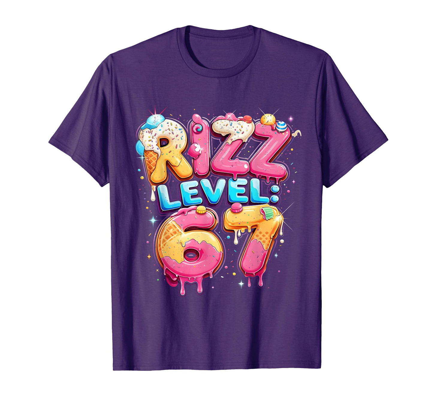 67 Ice Cream Drip Cool Meme Six Seven Gen Alpha Slang T-Shirt