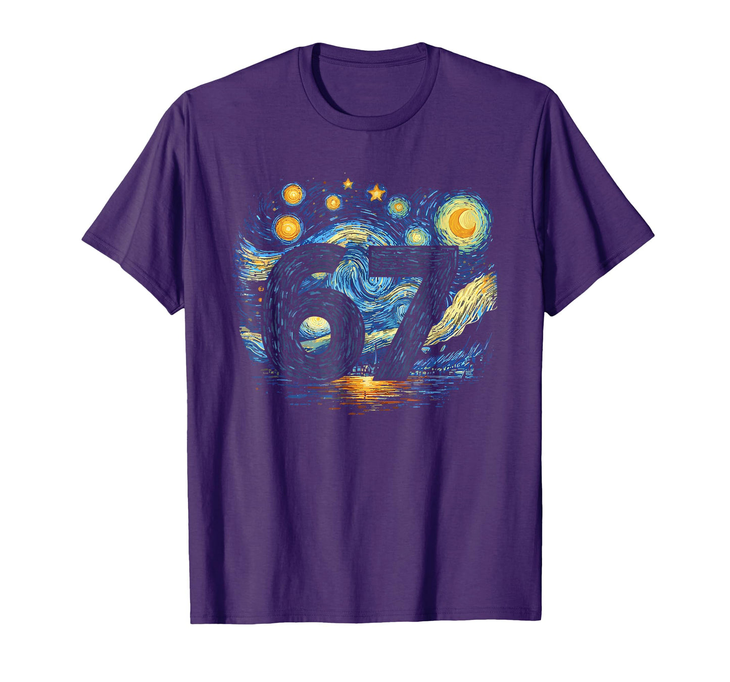 Funny 67 Meme Six Seven Starry Art Night T-Shirt