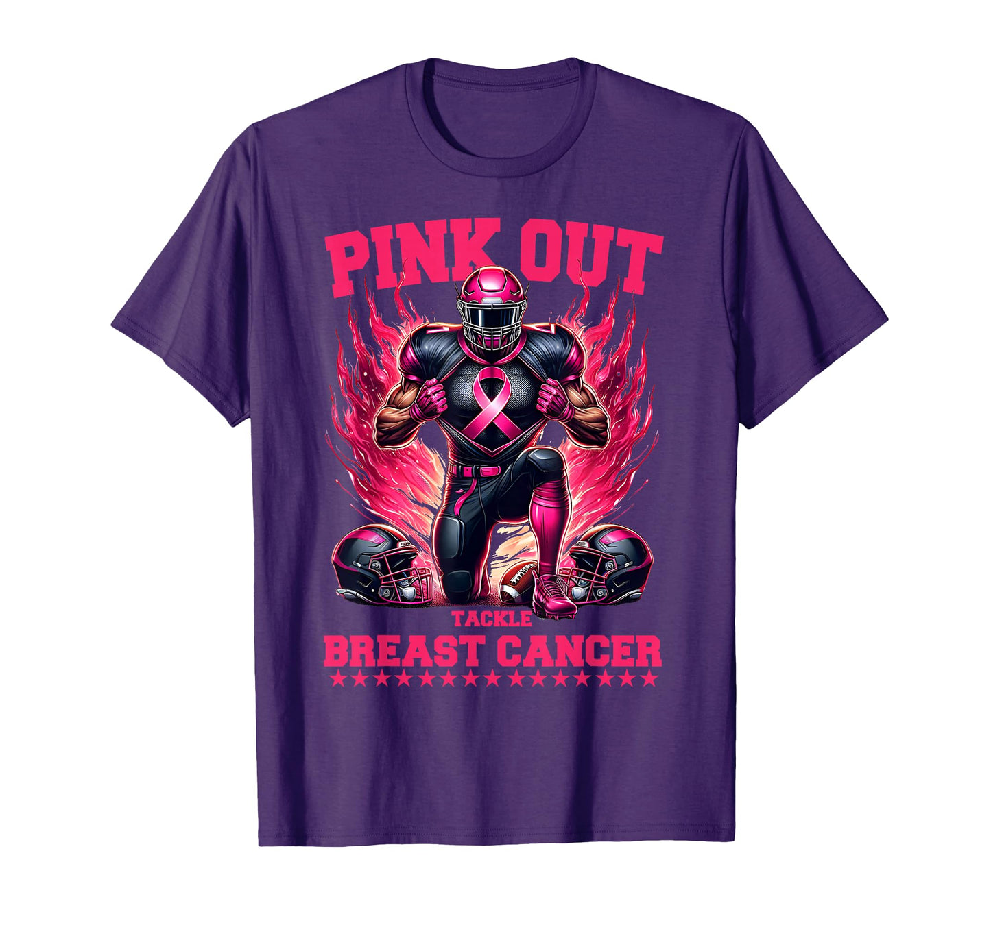Pink Out Football Game Tackle Breast Cancer Awareness Month T-Shirt