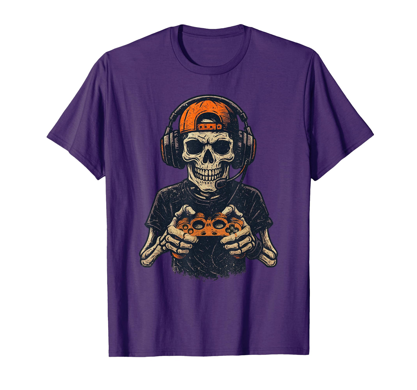 Vintage Halloween Skeleton Gamer Funny Spooky Costume T-Shirt