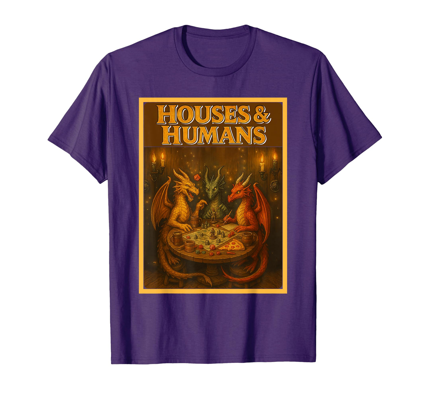 Gaming Houses Humans Funny RPG Parody Gamer Men Boys Kids T-Shirt