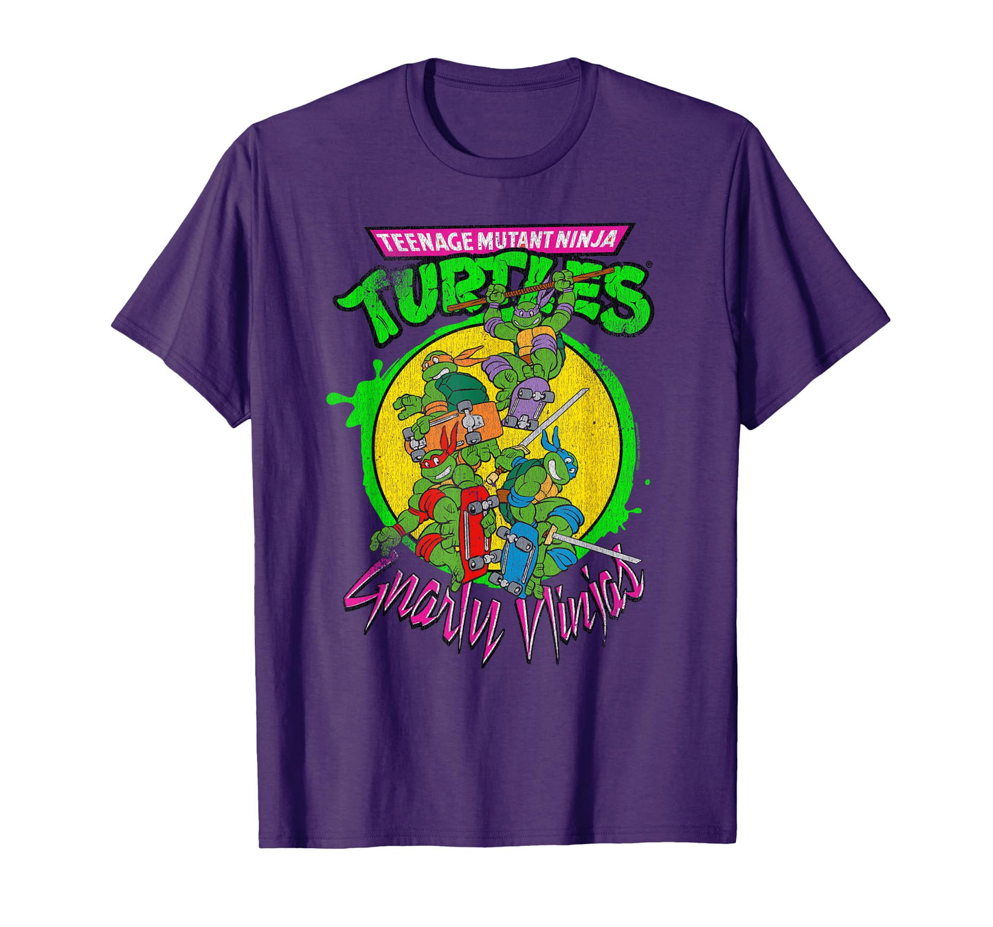 Teenage Mutant Ninja Turtles Gnarly Ninjas Group Retro T-Shirt