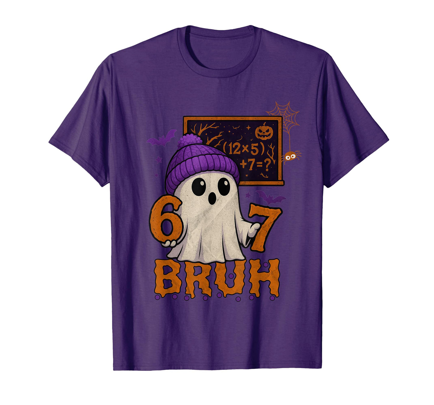 67 Teacher Halloween Ghost Six Seven Meme Math Equation Bruh T-Shirt