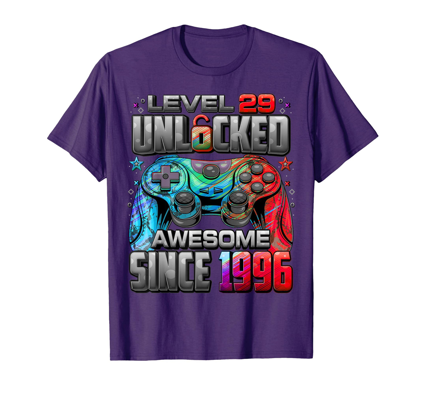 Level 29 Unlocked Awesome Since 1996 29th Birthday Gaming T-Shirt