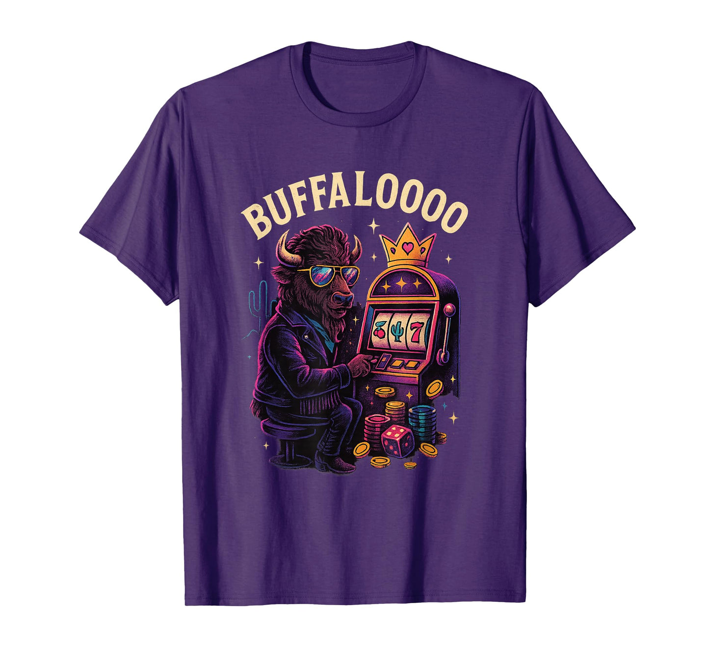 Funny Buffaloooo Casino Buffalo Slot Machine Graphic T-Shirt