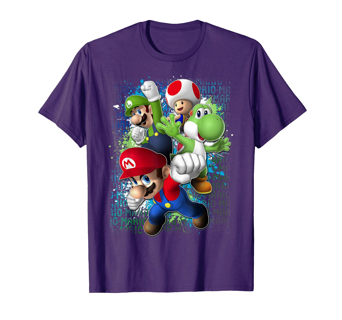 Nintendo Super Mario Luigi Paint Splatter Action T-Shirt T-Shirt