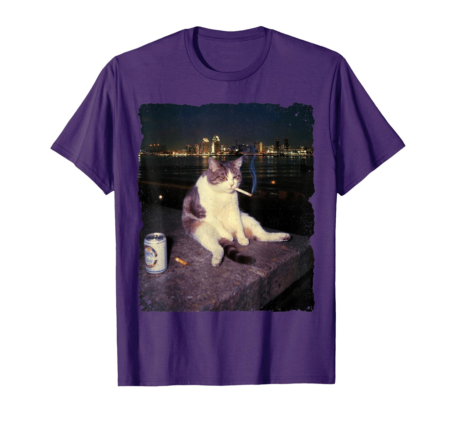 Cigarette Kitten Funny Smoking Cat Meme Stupid Brainrot T-Shirt
