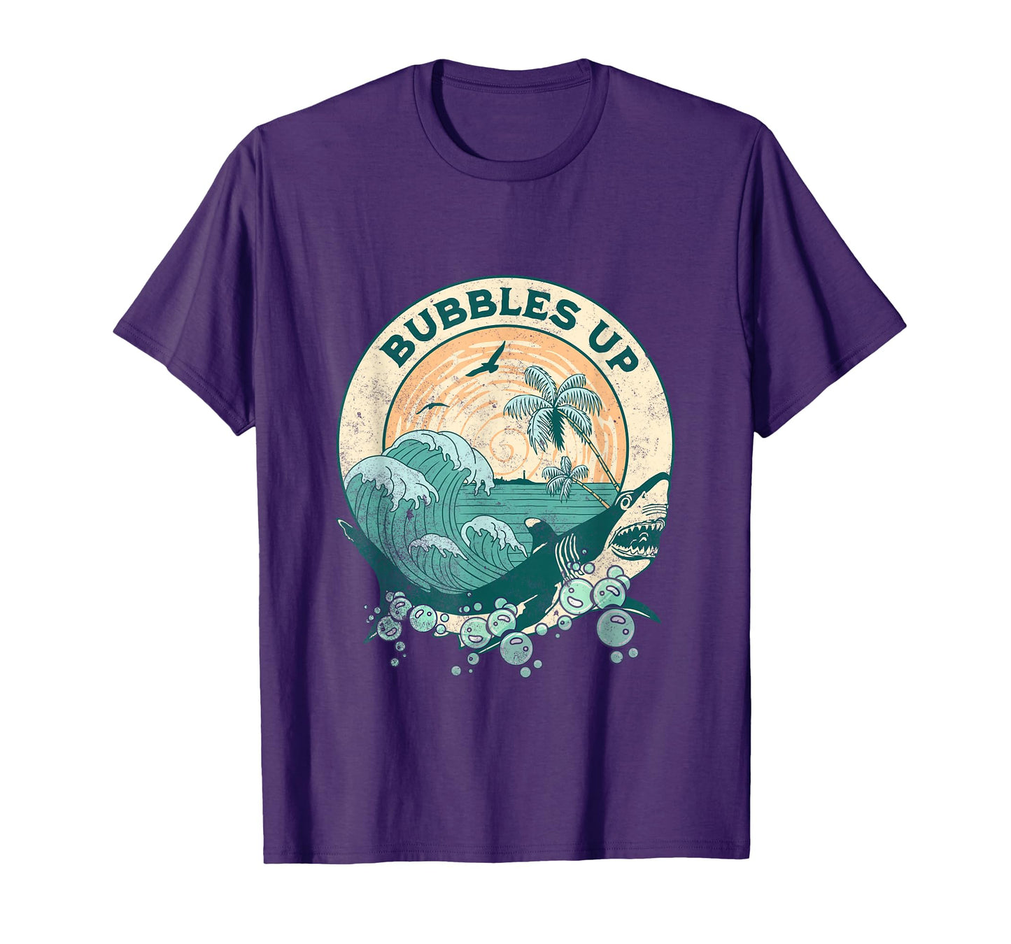 Cool Vintage Bubbles Up Shark For Men Women And Kids T-Shirt
