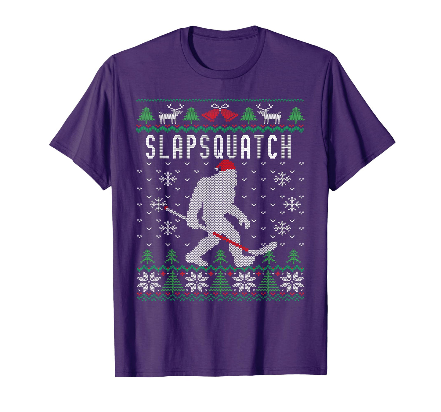 Slapsquatch | Christmas Hockey Sasquatch | Bigfoot T-Shirt