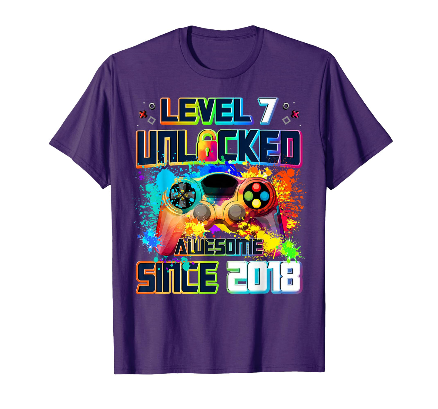 Level 7 Unlocked 7 Year Old Video Gamer 7th Birthday Gift T-Shirt