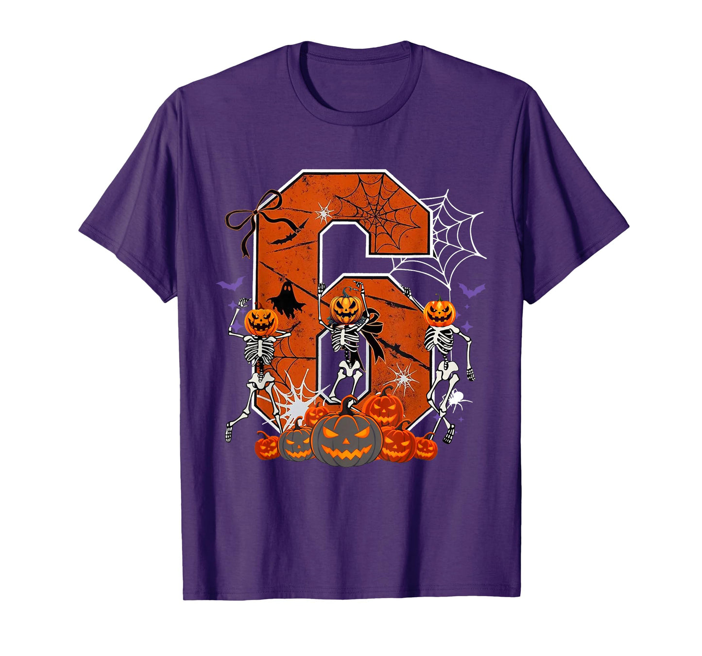 Number 6 Six Seven Meme 6 7 Halloween Dancing Skeleton Women T-Shirt