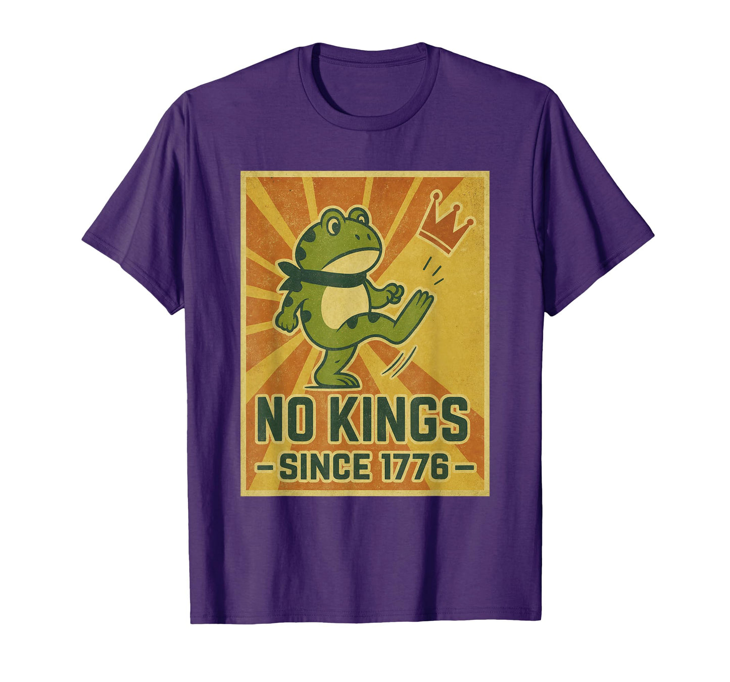 No Kings Since 1776 Propaganda Poster Frog Shirt Men Women T-Shirt