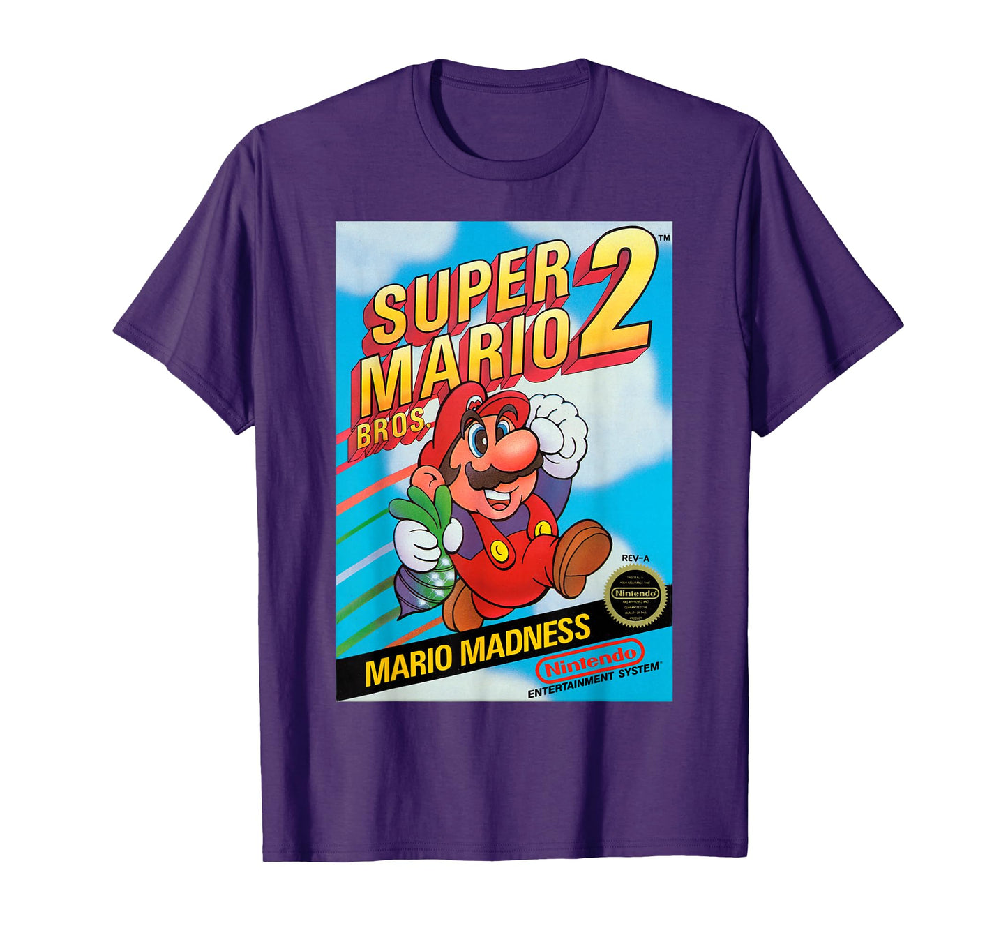Super Mario Bros 2 Retro Box Art Graphic T-Shirt T-Shirt