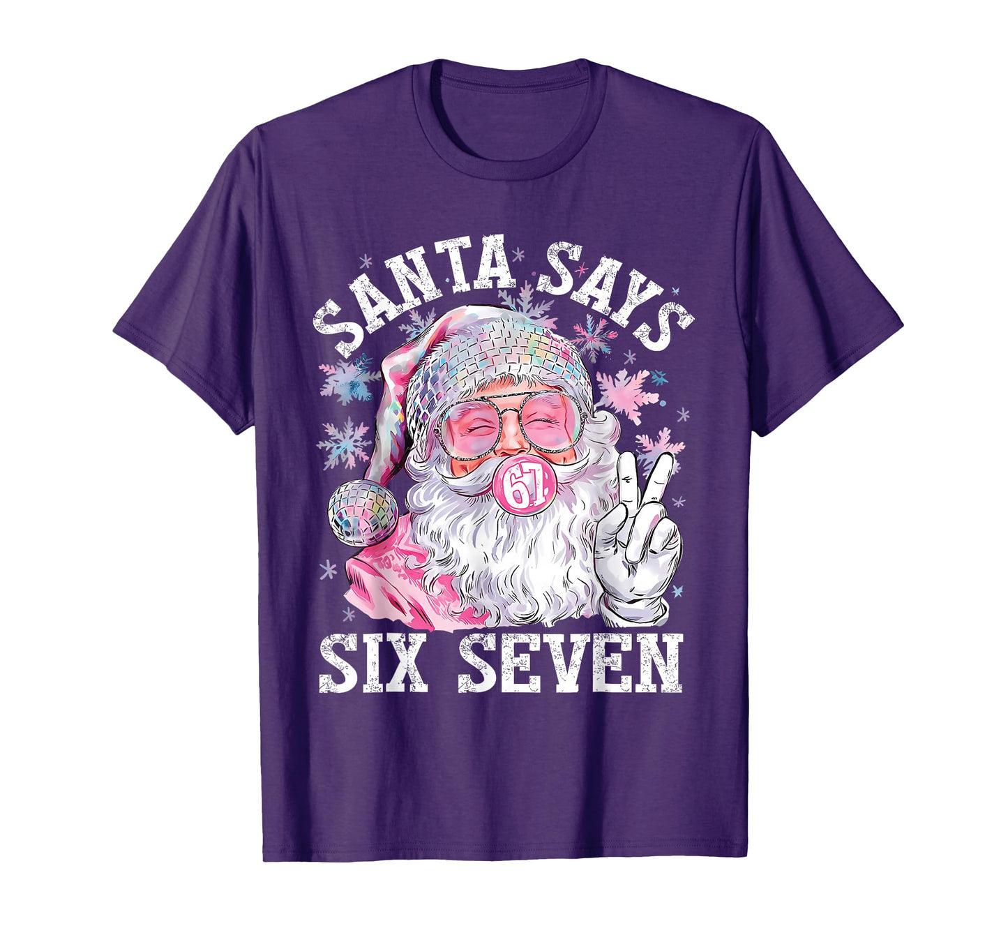 Funny Santa Says Six Seven Christmas 67 Meme Xmas Boys Girls T-Shirt