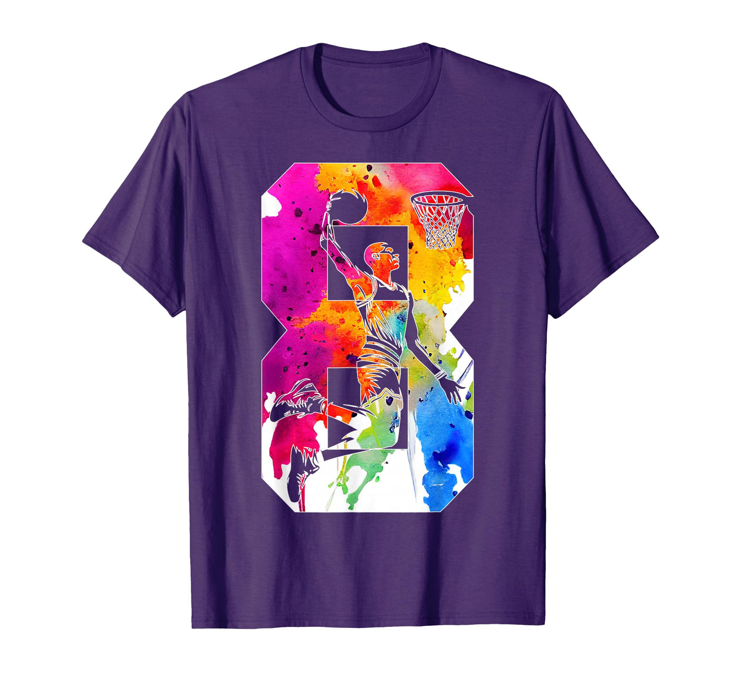 8 YEARS NUMBER 8 BASKETBALL 8TH BIRTHDAY T-Shirt