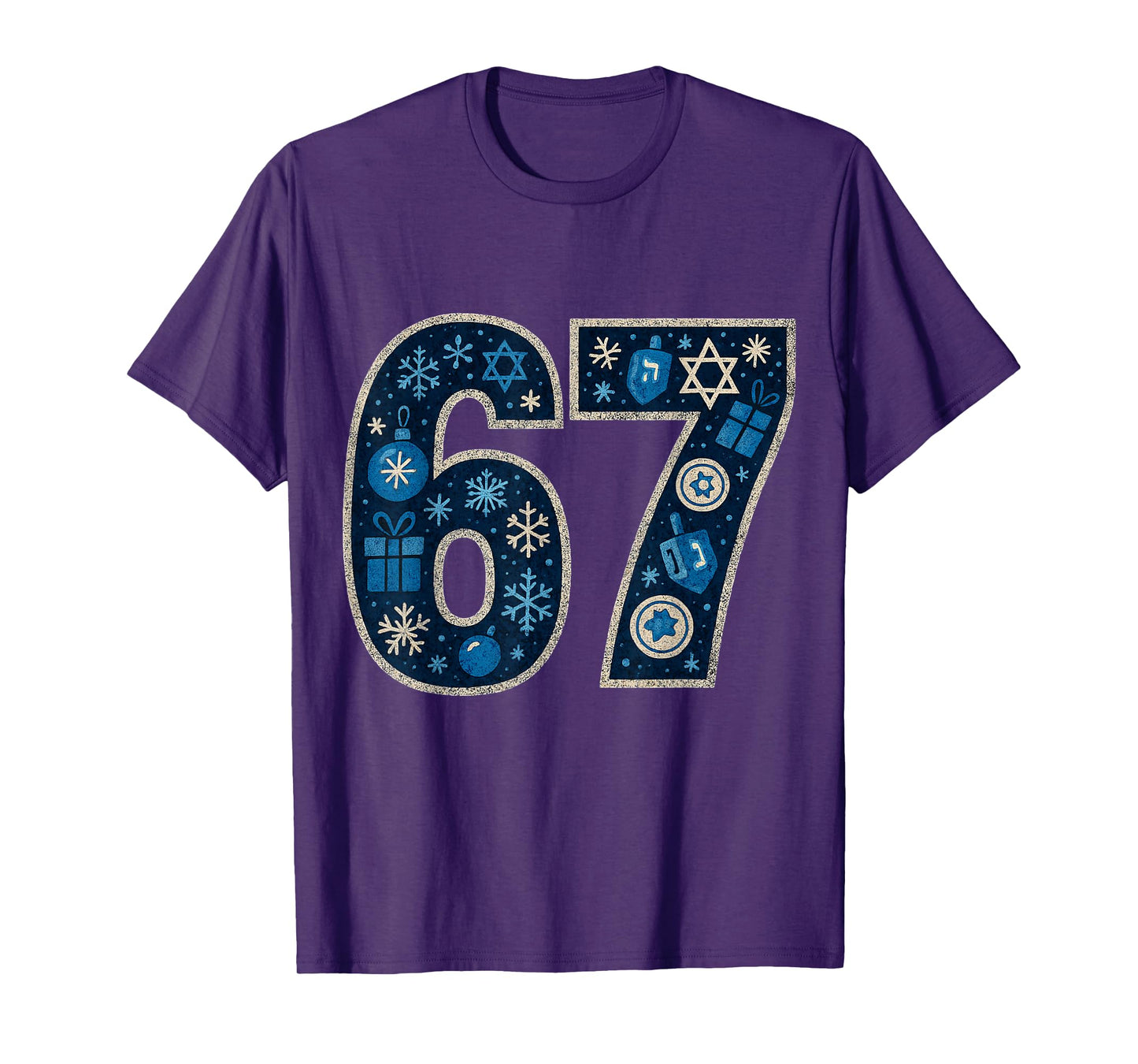 Hanukkah 67 Festive Dreidel Gelt Design Six Seven 6 7 T-Shirt