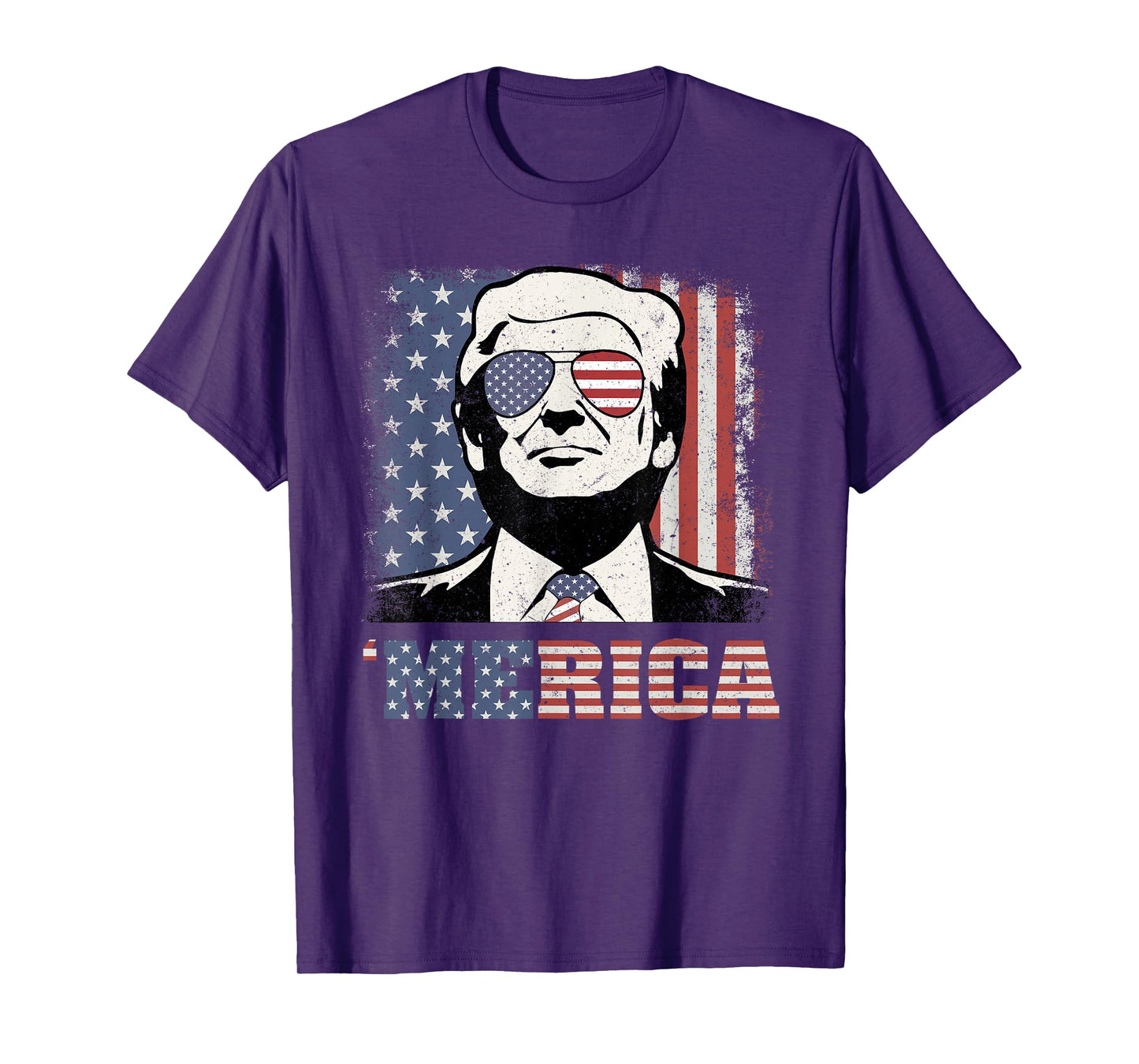 'MERICA TRUMP Shirt Funny Trump 4th Of July American Flag T-Shirt
