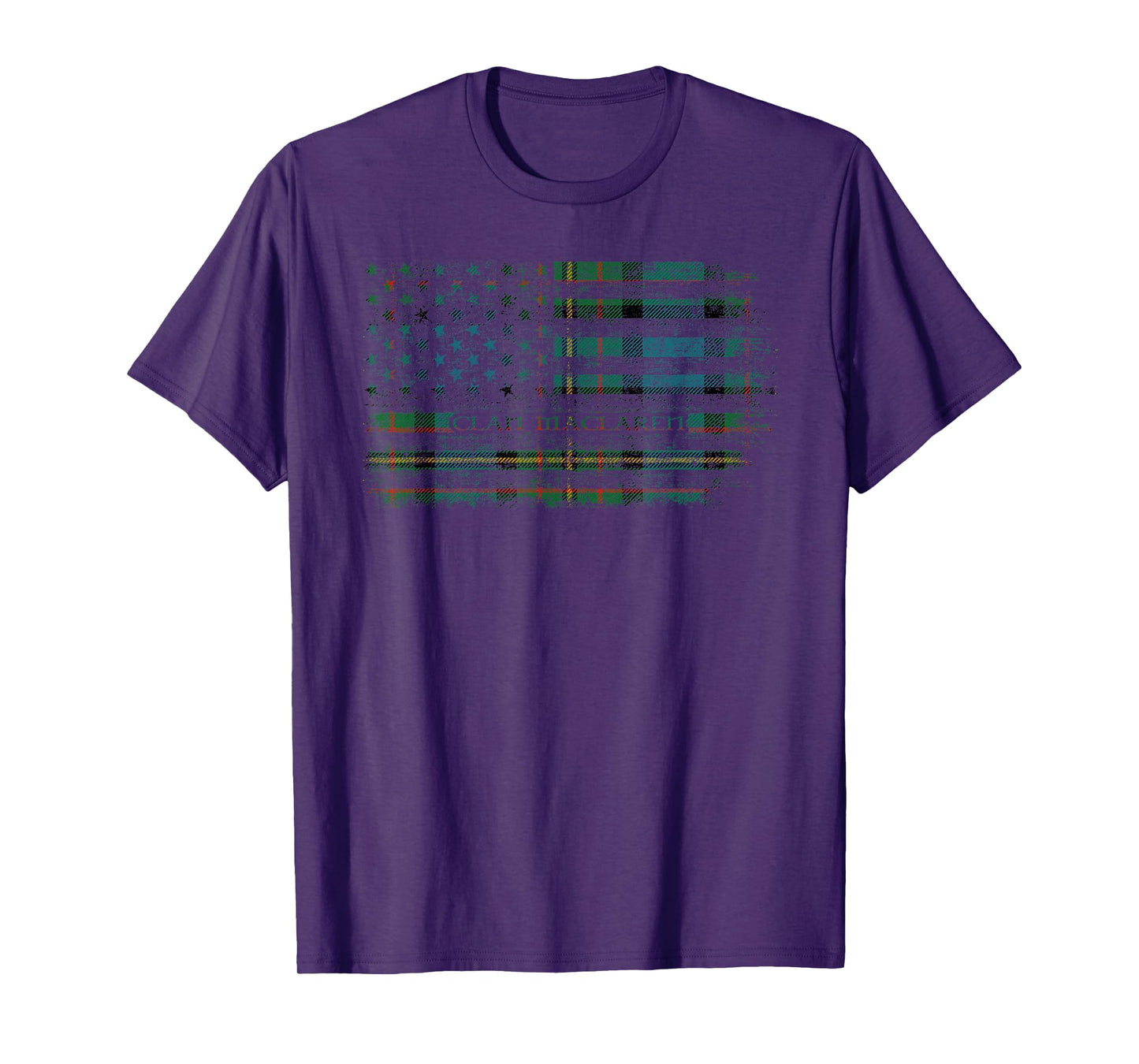 Clan MacLaren Scottish tartan US flag kilt Scotland T-Shirt