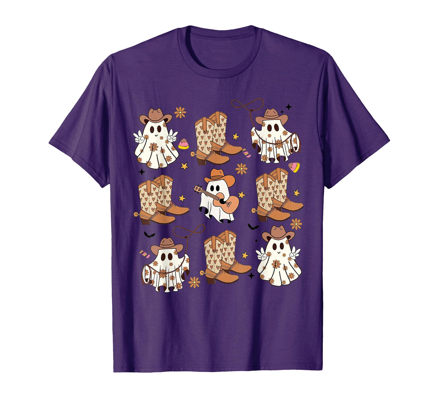 BooHaw Shirt Ghost Halloween Cowboy Boots Cowgirl Costume T-Shirt