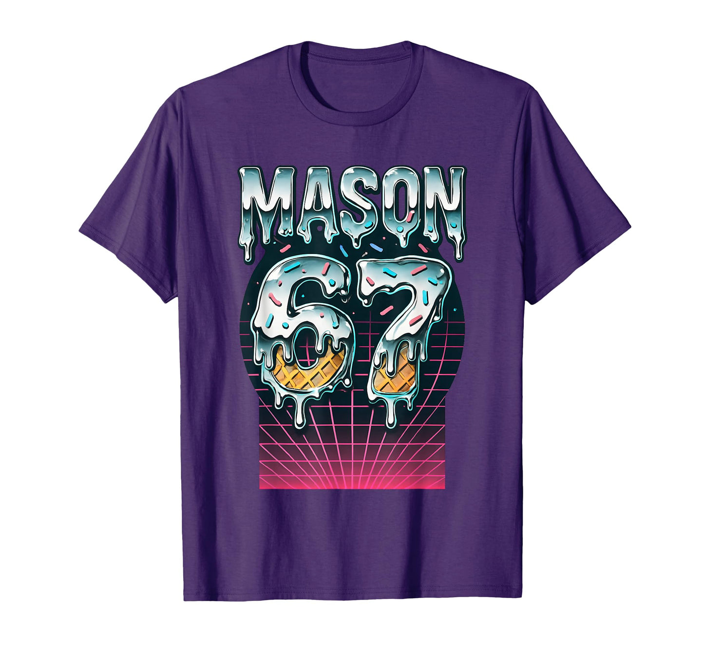 Mason 67 Meme Ice Cream Drip Six Seven Funny 6 7 Teen Boys T-Shirt