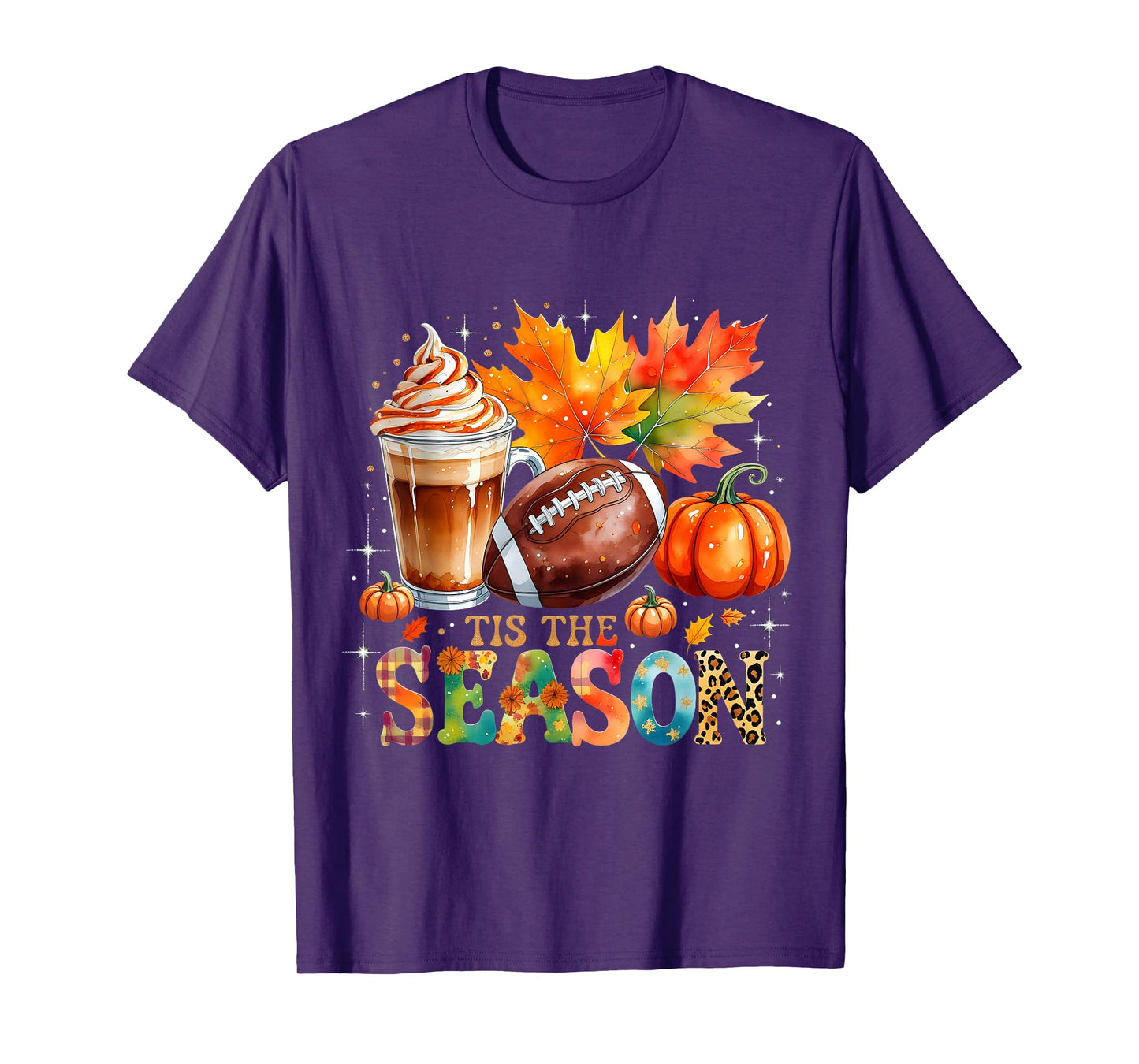 Tis The Season Fall Coffee Football Autumn Gift T-Shirt