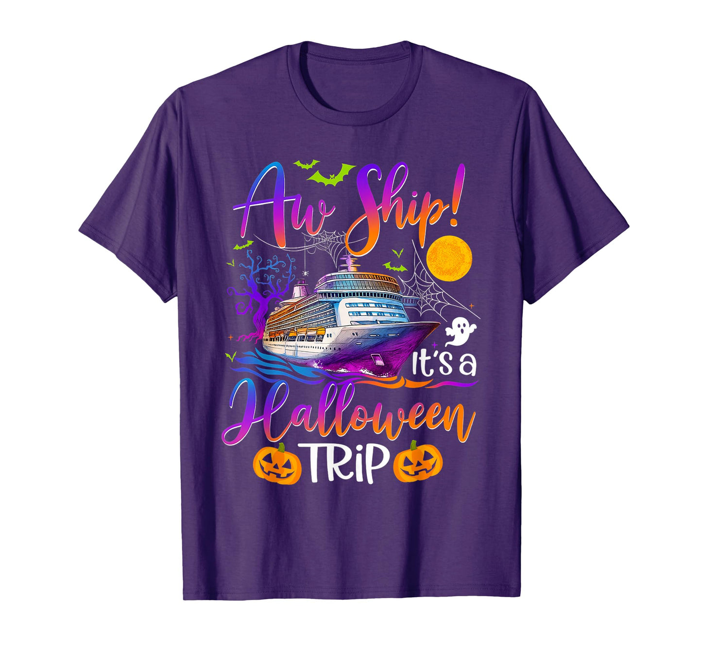 Aw Ship Halloween Family Cruise Crew Family Vacation Trip T-Shirt