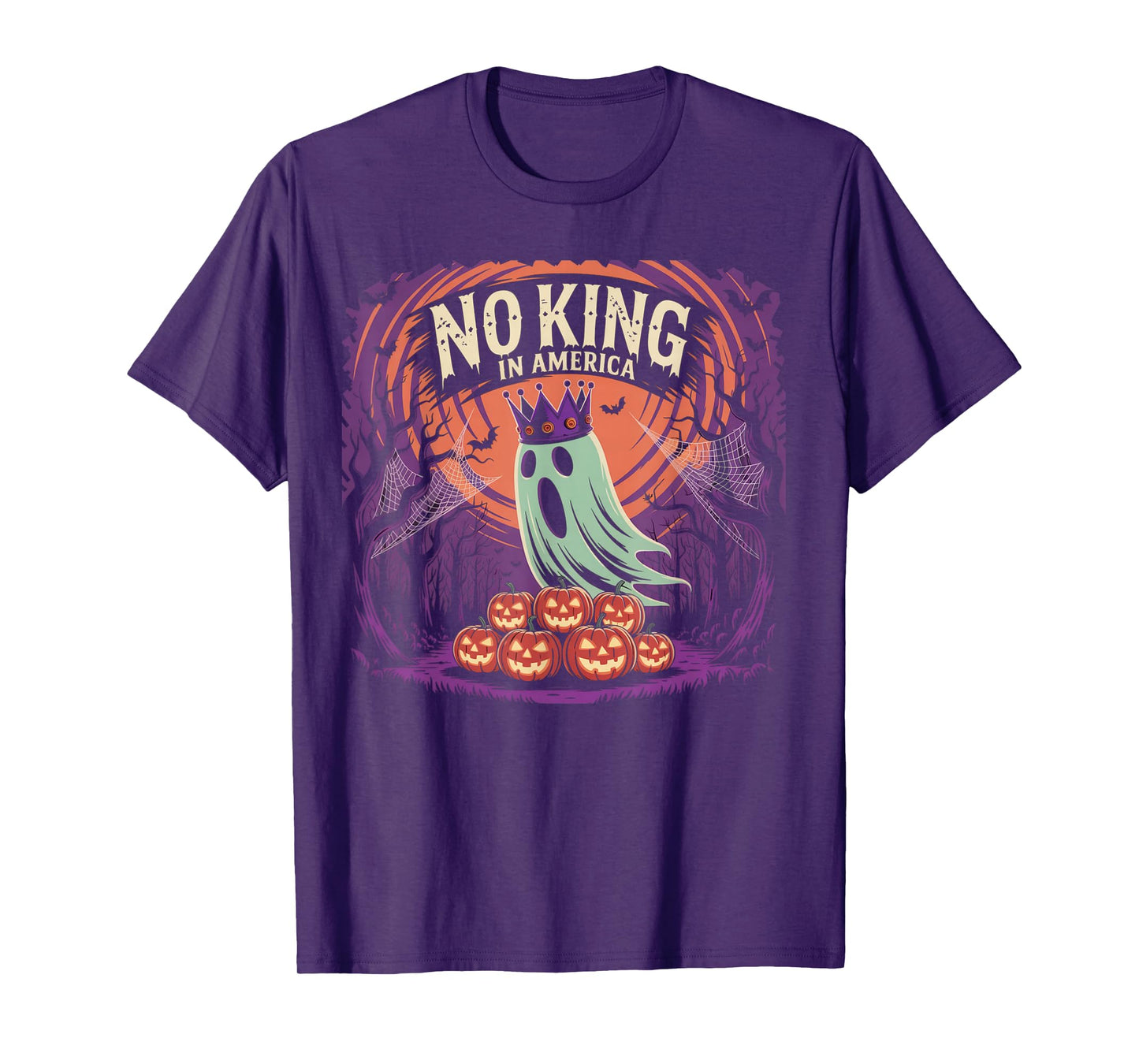 Funny Halloween No Kings in America Since 1776 Distressed T-Shirt