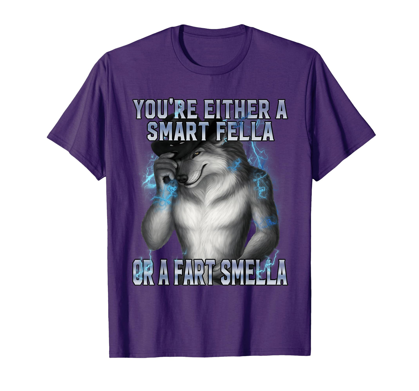 Smart Fella Alpha Wolf Meme Funny Werewolf Cursed Meme T-Shirt